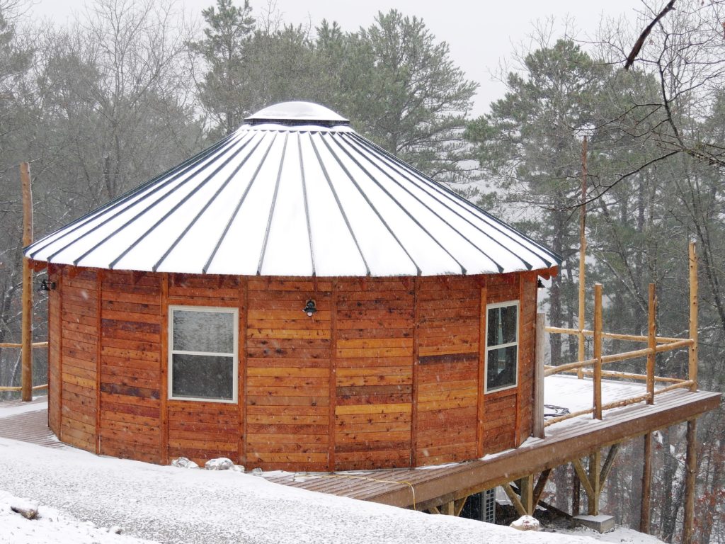 Fresh snow on 25' Yurt