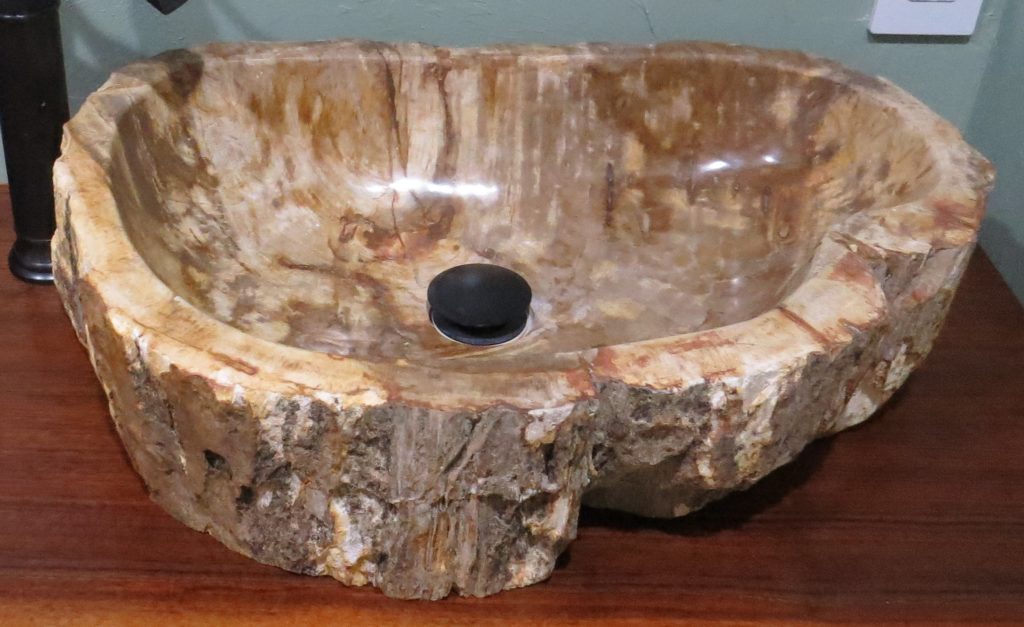 Petrified wood sink.